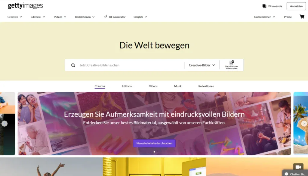 Getty Images - Stockfotos von Bilddatenbanken beziehen