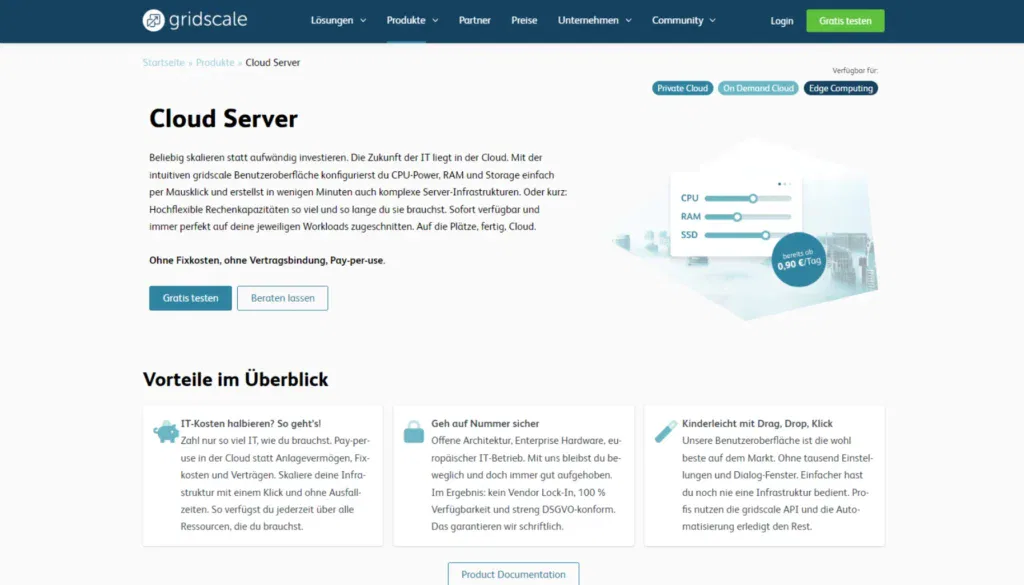 Cloud-Server - gridscale