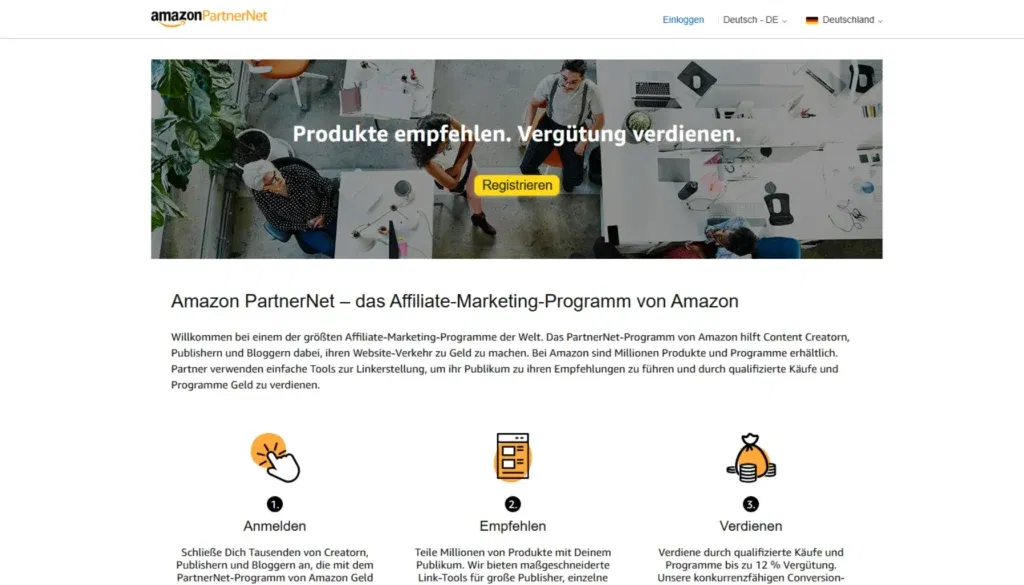 Affiliate-Programme - Amazon PartnerNet