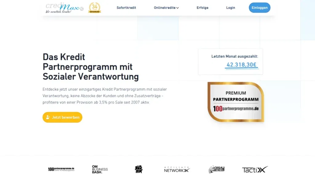 Affiliate-Programme - CrediMaxx-Partnerprogramm