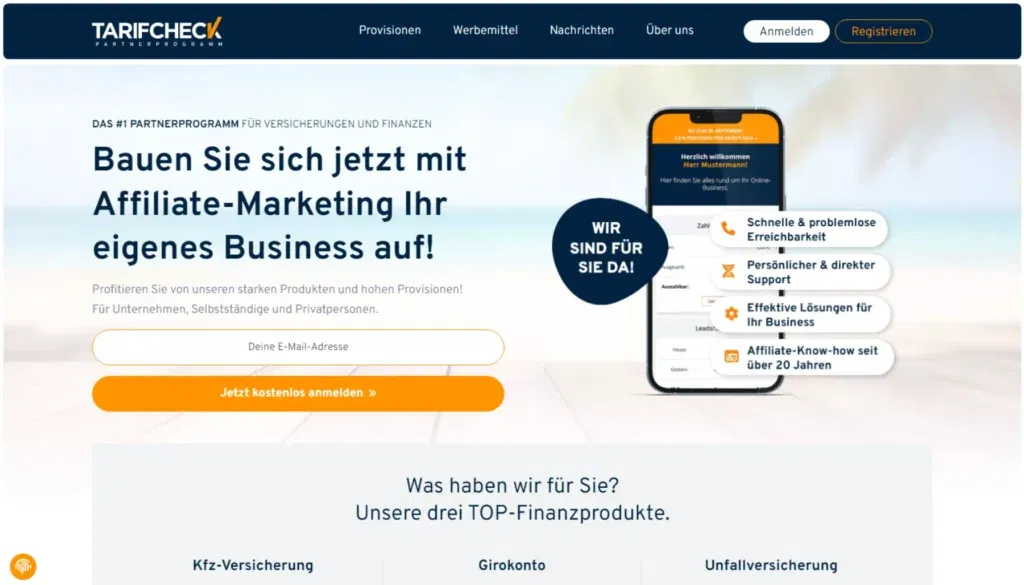 Affiliate-Programme - Tarifcheck-Partnerprogramm
