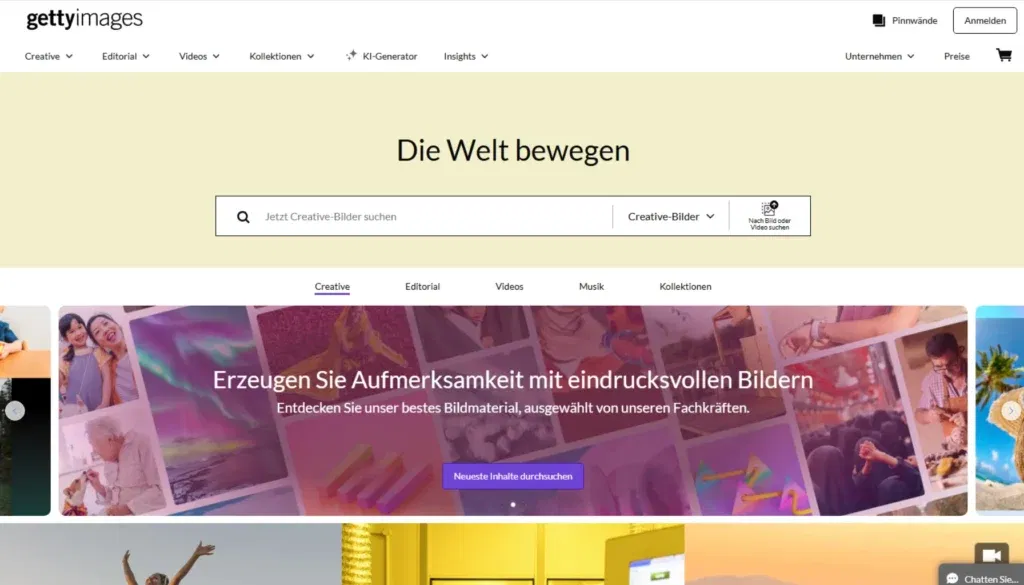 Getty Images - Stockfotos von Bilddatenbanken beziehen