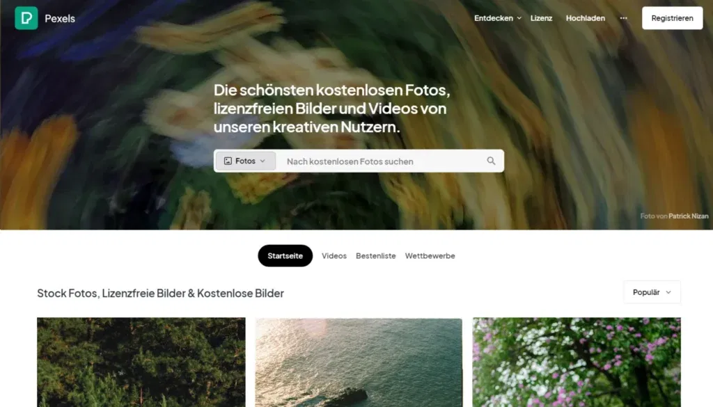 Pexels - Stockfotos von Bilddatenbanken beziehen
