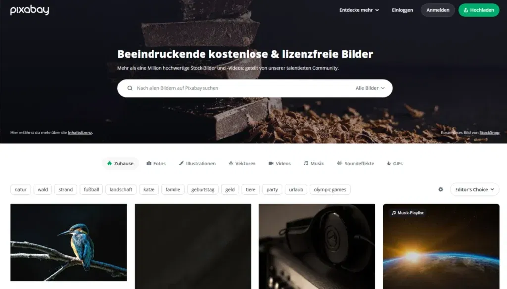Pixabay - Stockfotos von Bilddatenbanken beziehen
