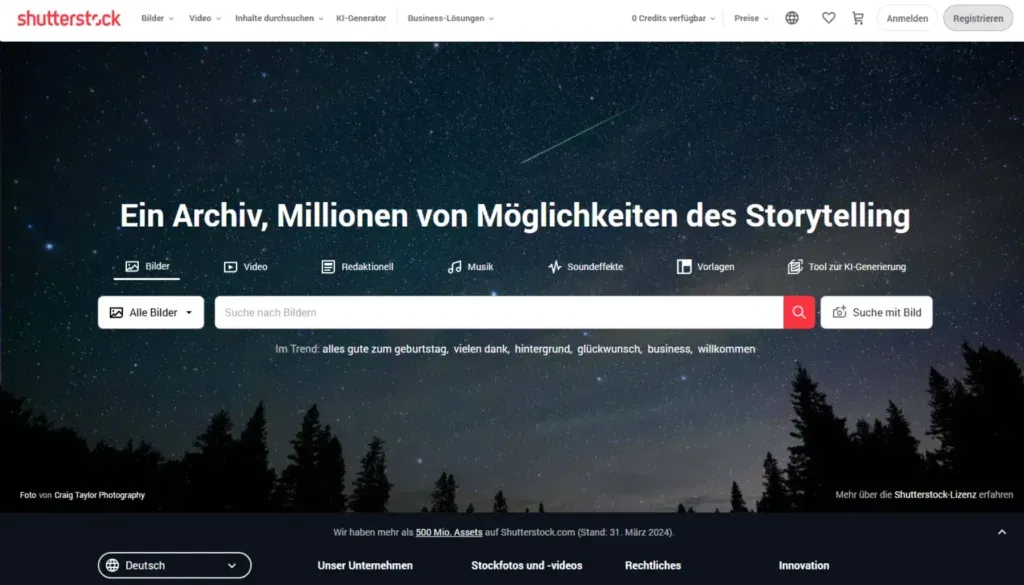 Shutterstock - Stockfotos von Bilddatenbanken beziehen