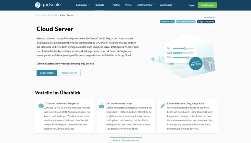 Cloud-Server - gridscale