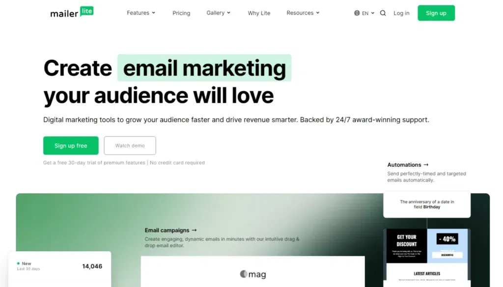 Mailer Lite - E-Mail-Marketing-Software