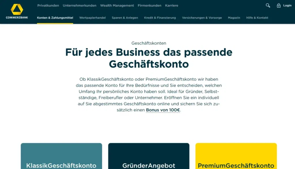 Commerzbank Geschäftskonto