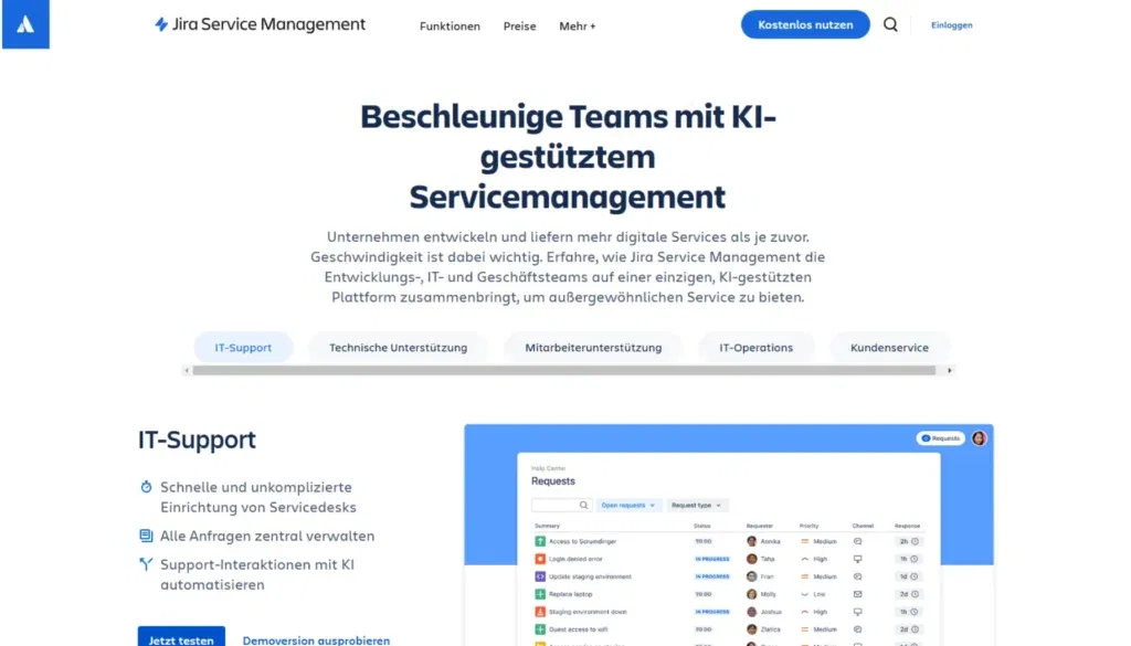 Jira Service Management - Helpdesk-Software