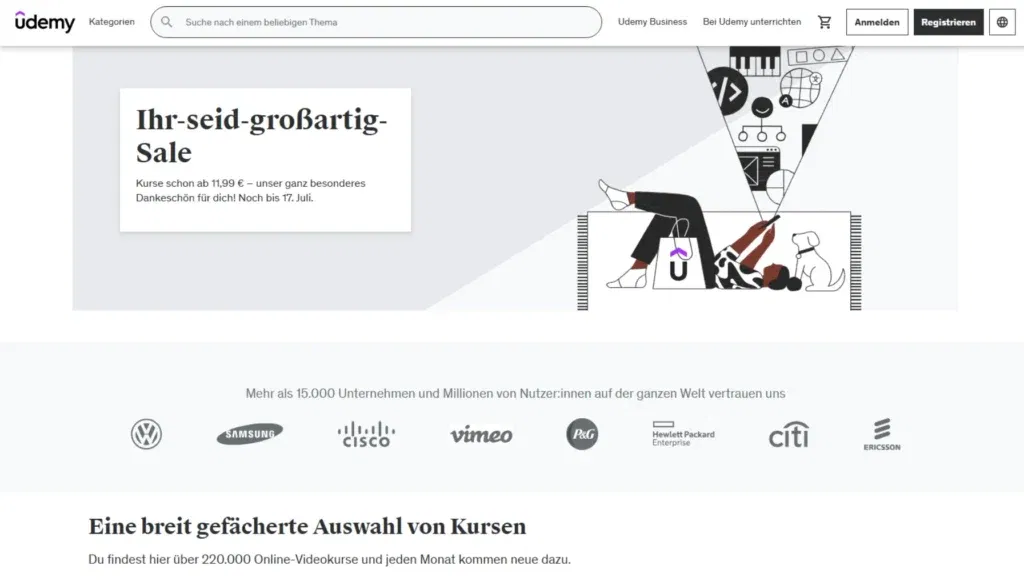 Online-Kurse und Webinare - Udemy bietet über 220.000 Online-Videokurse