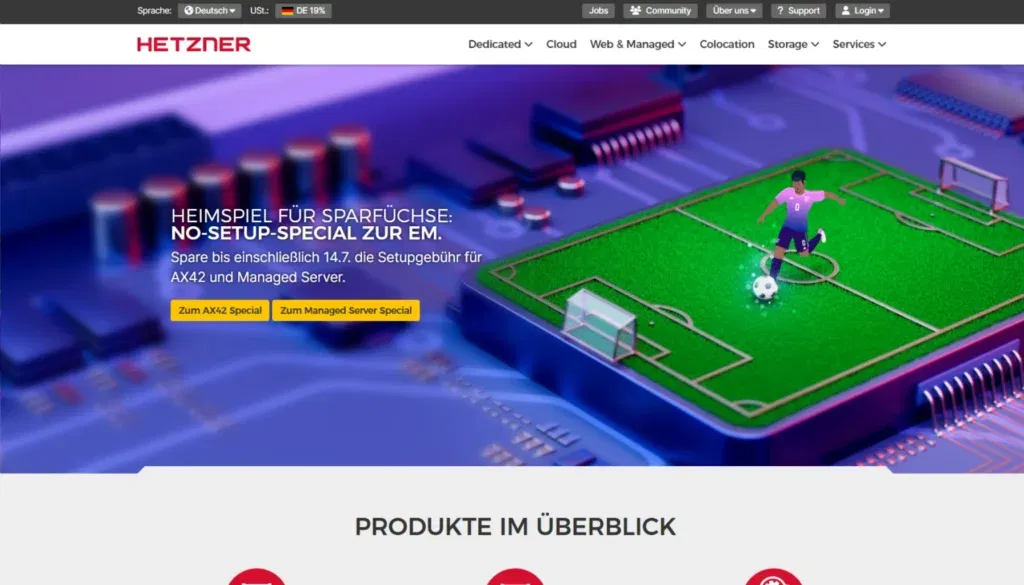 Webhosting-Vergleich - Hetzner