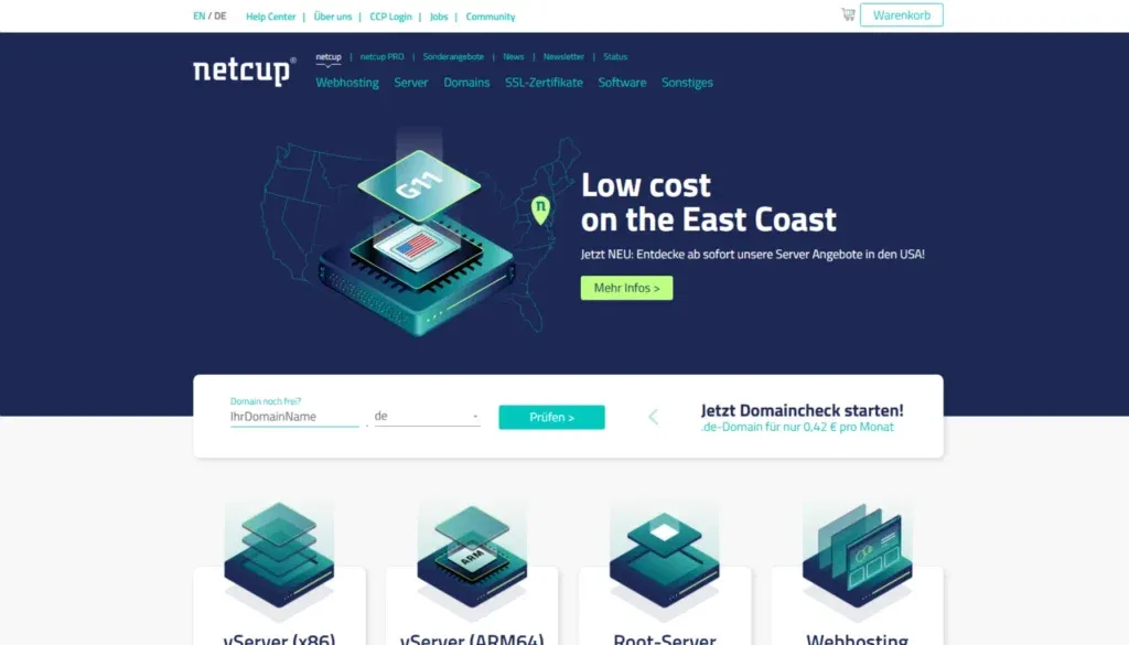 Webhosting-Vergleich - netcup